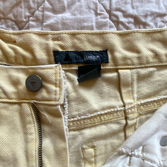 Yellow Denim Jean Shorts - Picture 2 of 5